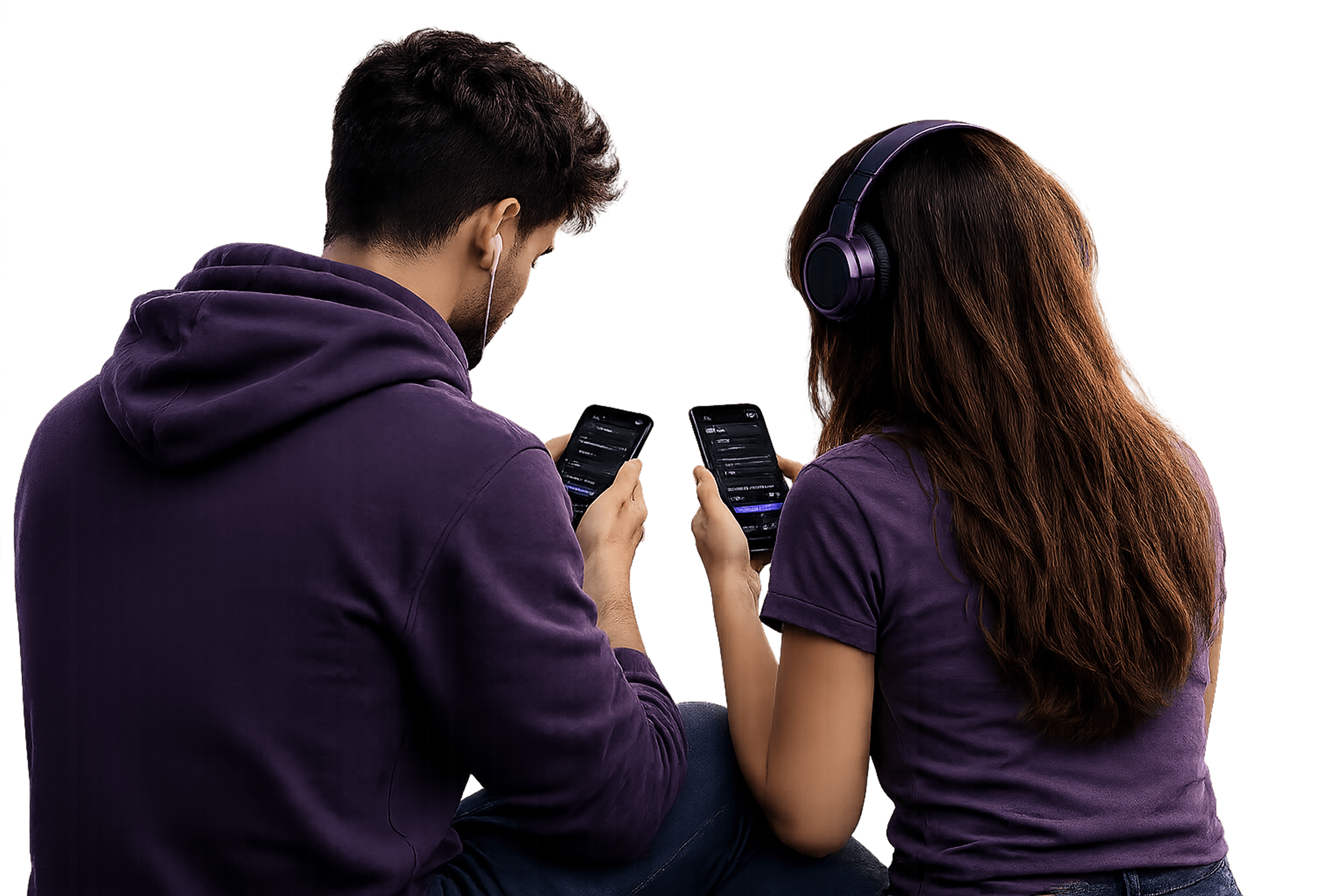 Personas aprendiendo programación C# en el móvil