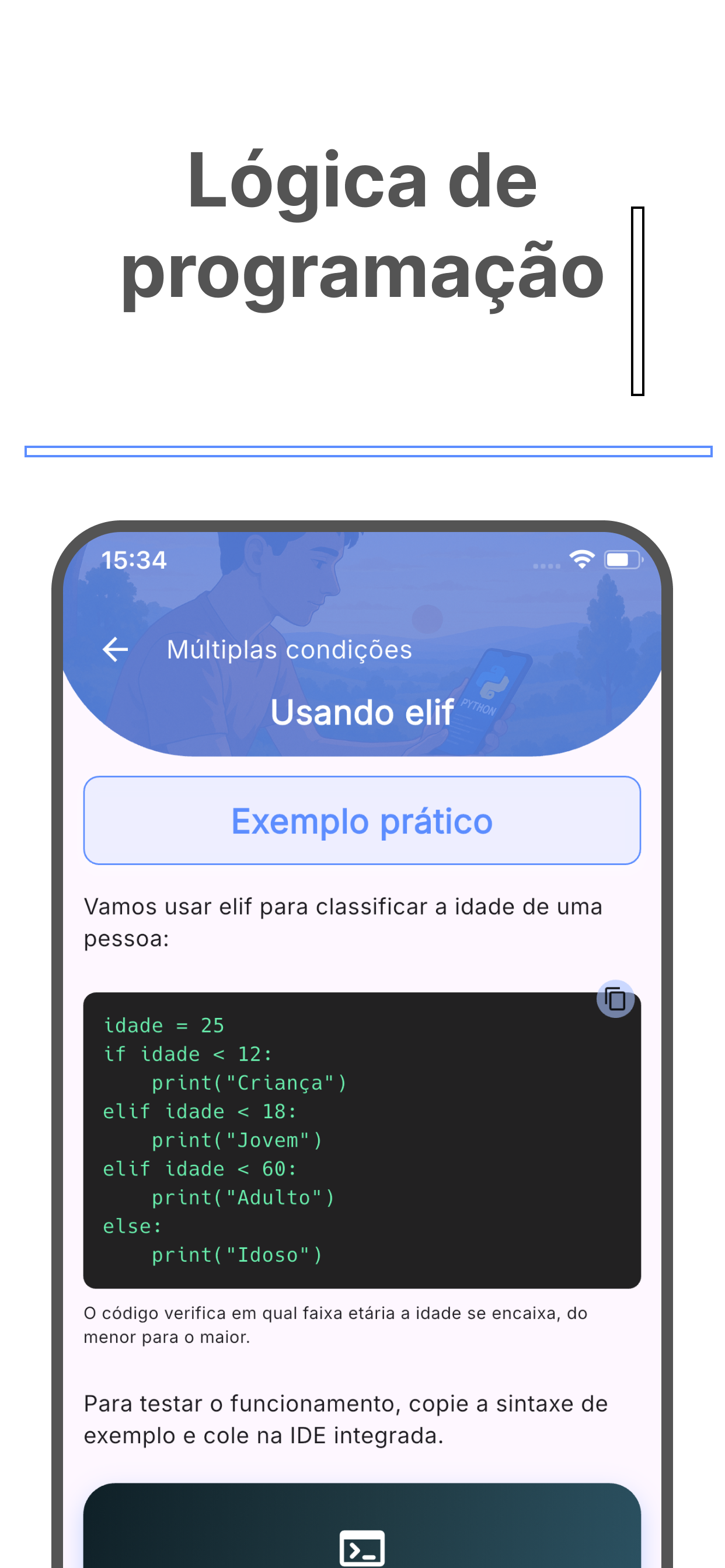 Screenshot 1 do app Aprendendo Python
